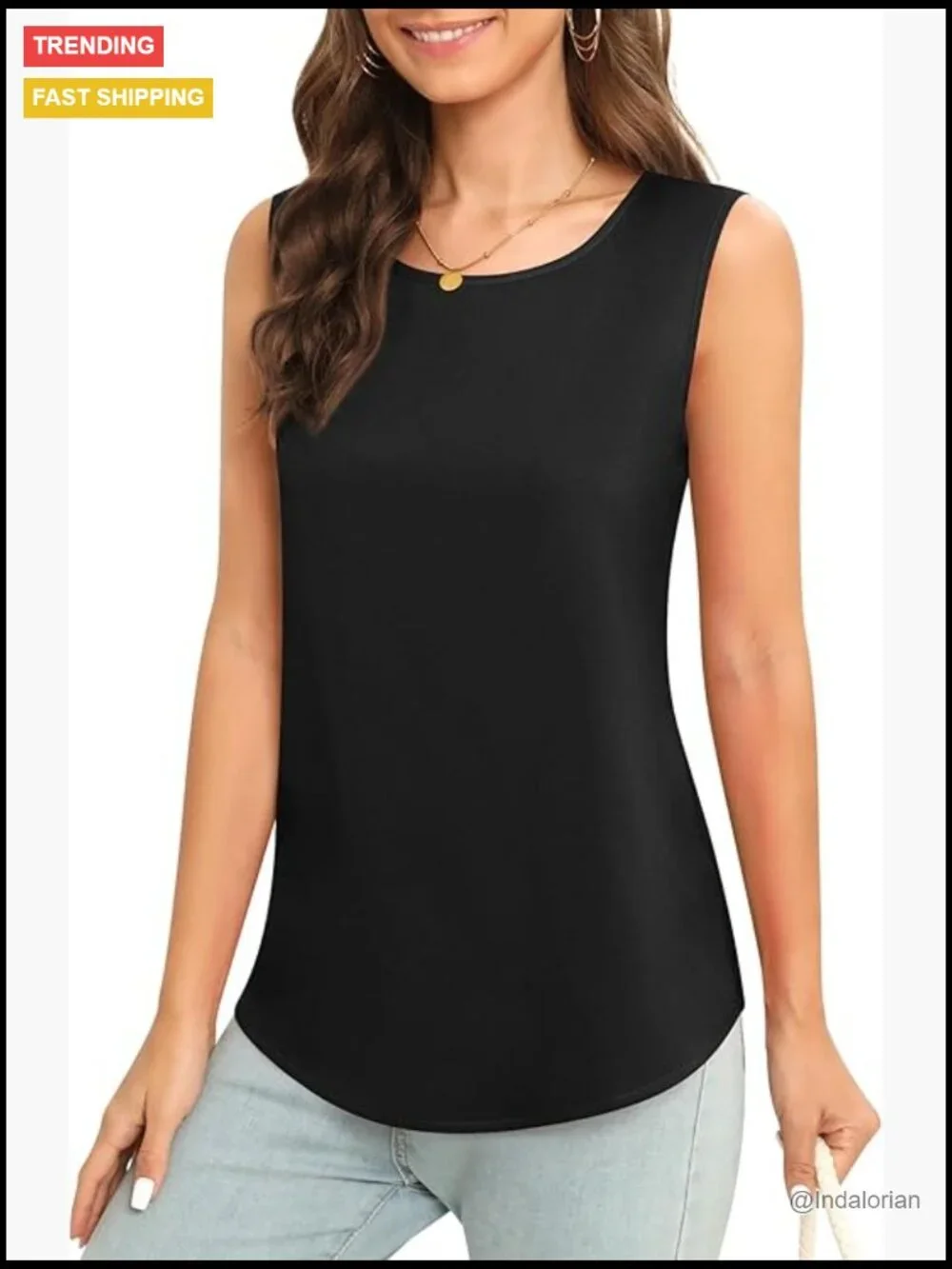 Sleeveless Chiffon Tank Top Business Casual Blouse Tunic